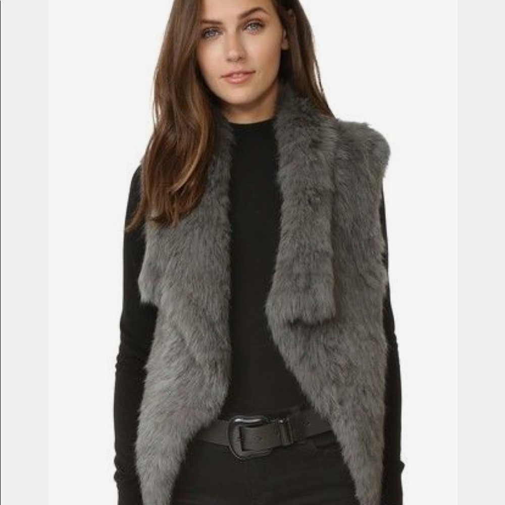 100% Real FUR Rabbit Vest . Light blue/green